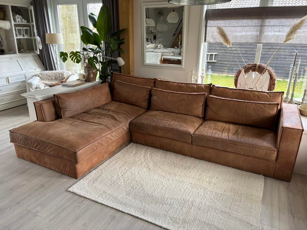 hoekbank met chaise longue, Ophalen, Gebruikt, Overige materialen, Landelijk