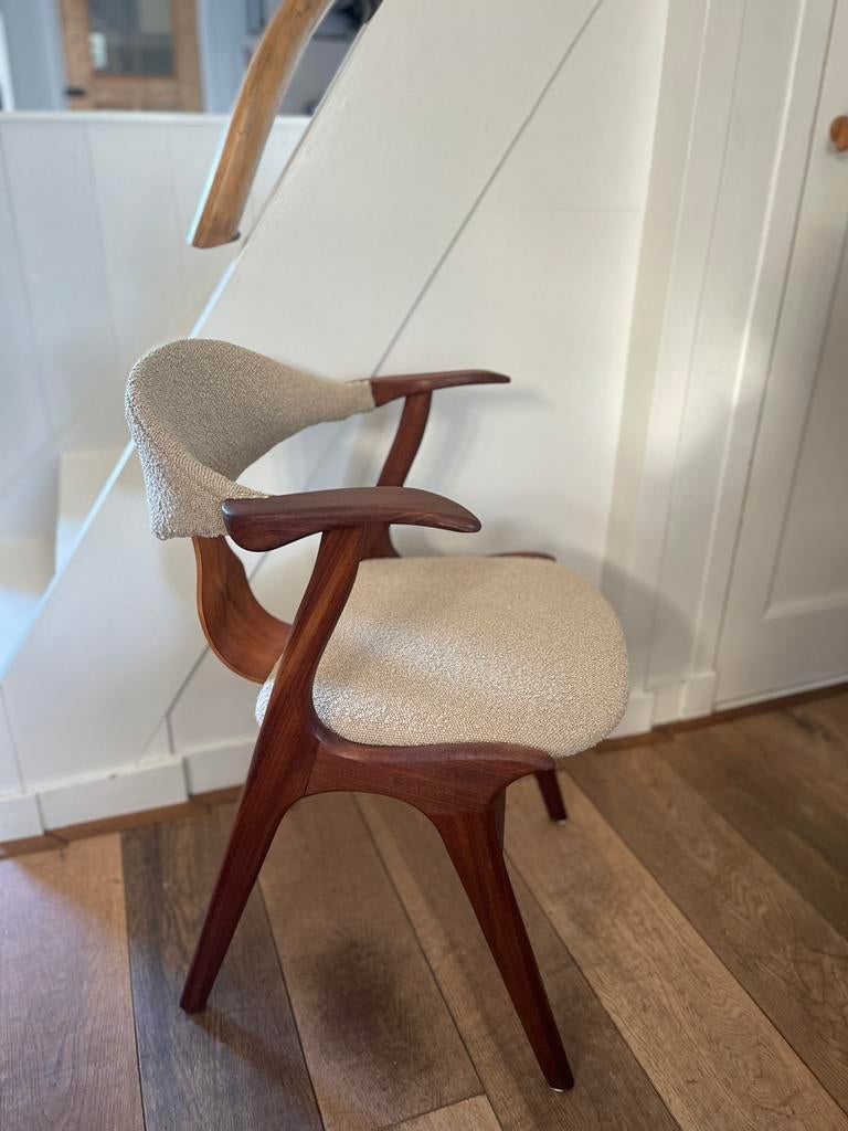 Van Teeffelen koehoorn stoel, Huis en Inrichting, Stoelen, Ophalen, Bruin, Mid-century, jaren 60, design, Zo goed als nieuw
