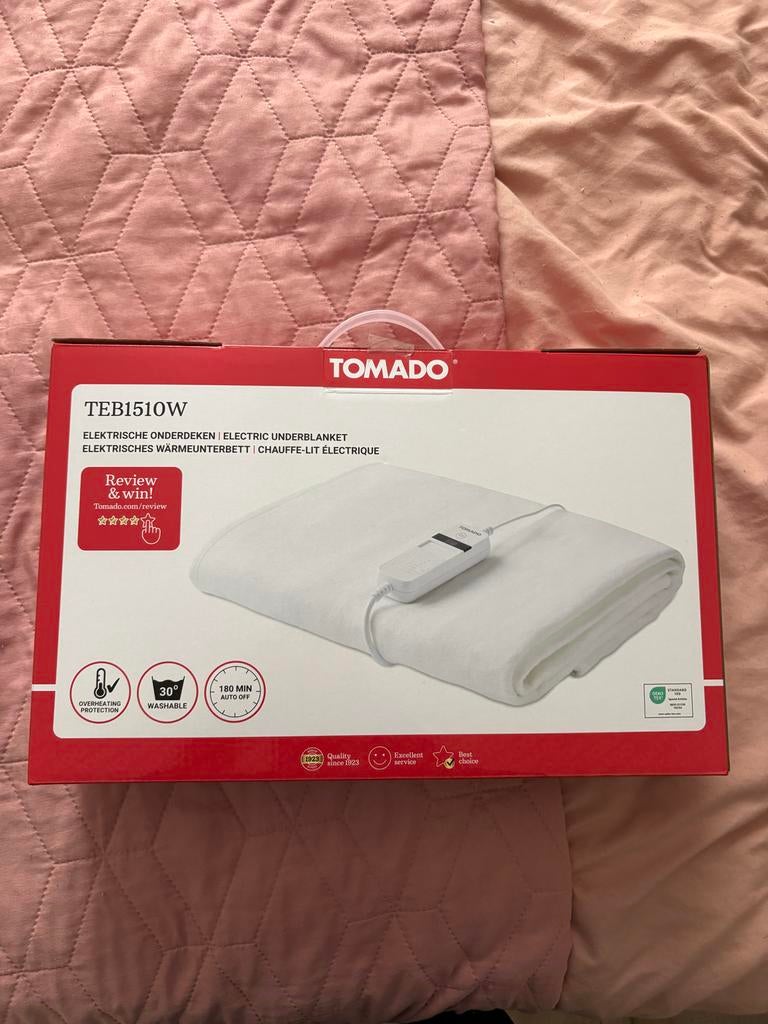 Elektrische onderdeken Tomado Nieuw!, Eenpersoons, Wit, Nieuw, Ophalen of Verzenden