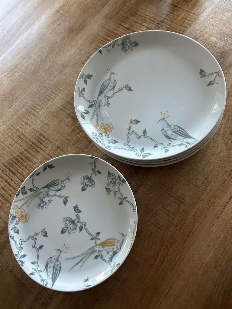 Vivo Villeroy & Boch Group porseleinen borden met vogelprint, Huis en Inrichting, Keuken | Servies, Zo goed als nieuw, Bord(en)