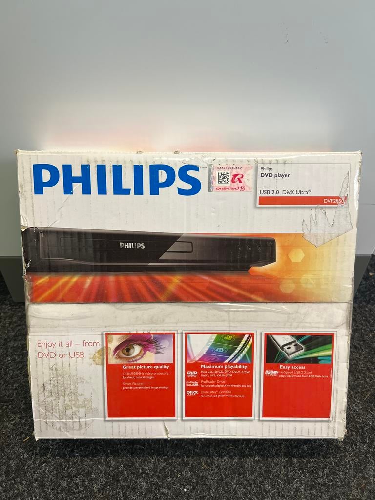 Philips DVP2850 DVD-speler - USB 2.0 DivX Ultra, Dvd-speler, Philips, Gebruikt, Ophalen of Verzenden