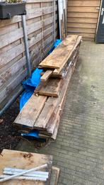Partij eikenhout schaaldelen 4cm/3cm palen 12x12, Doe-het-zelf en Verbouw, Hout en Planken, Ophalen, 25 tot 50 mm, Eiken, Zo goed als nieuw