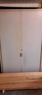 Witte roldeurkast met visserspullen, Gebruikt, 100 tot 150 cm, Ophalen of Verzenden, Met slot