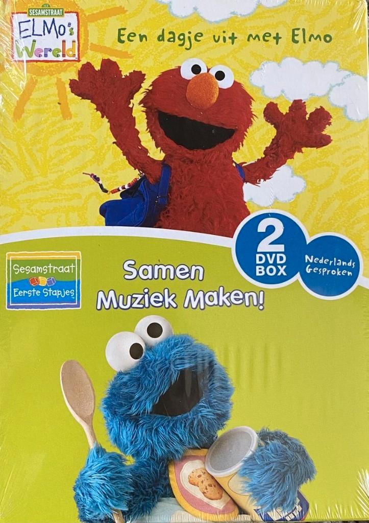2-DVD Box Sesamstraat - Elmo's Wereld/Eerste Stapjes NIEUW, Cd's en Dvd's, Dvd's | Kinderen en Jeugd, Nieuw in verpakking, Tv fictie