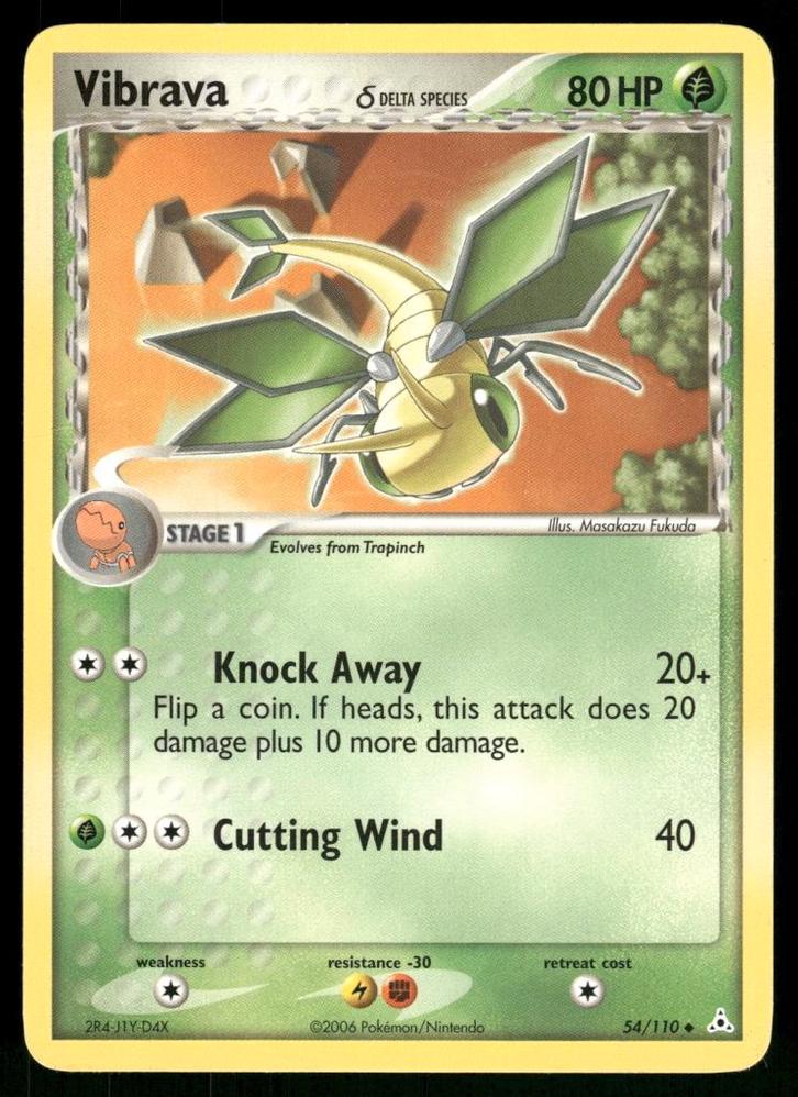 Vibrava δ 54/110 - Holon Phantoms, Hobby en Vrije tijd, Verzamelkaartspellen | Pokémon, Gebruikt, Verzenden