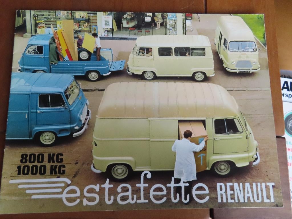 Folder Renault Estafette bestelauto's, ook hoog dak 1966, Renault, Ophalen of Verzenden, Zo goed als nieuw, Renault