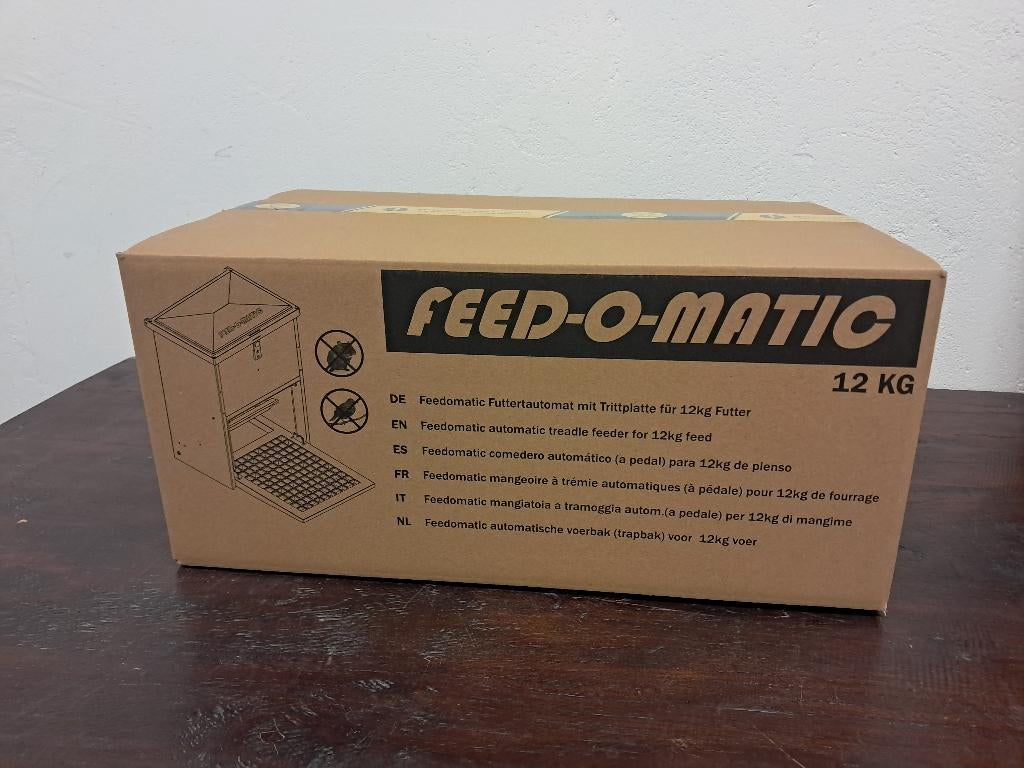 feed-o-matic. trapbak 12 kilo, Dieren en Toebehoren, Pluimvee | Toebehoren, Ophalen, Nieuw, Drinken en Voederen