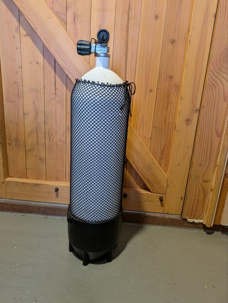 10L 200 bar Duikfles met kraan M25x2, netje en voet, Ophalen, Duikfles
