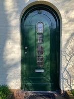 Authentieke hardhouten voordeur met toog, jaren dertig, Doe-het-zelf en Verbouw, Deuren en Horren, Ophalen, Gebruikt, 80 tot 100 cm