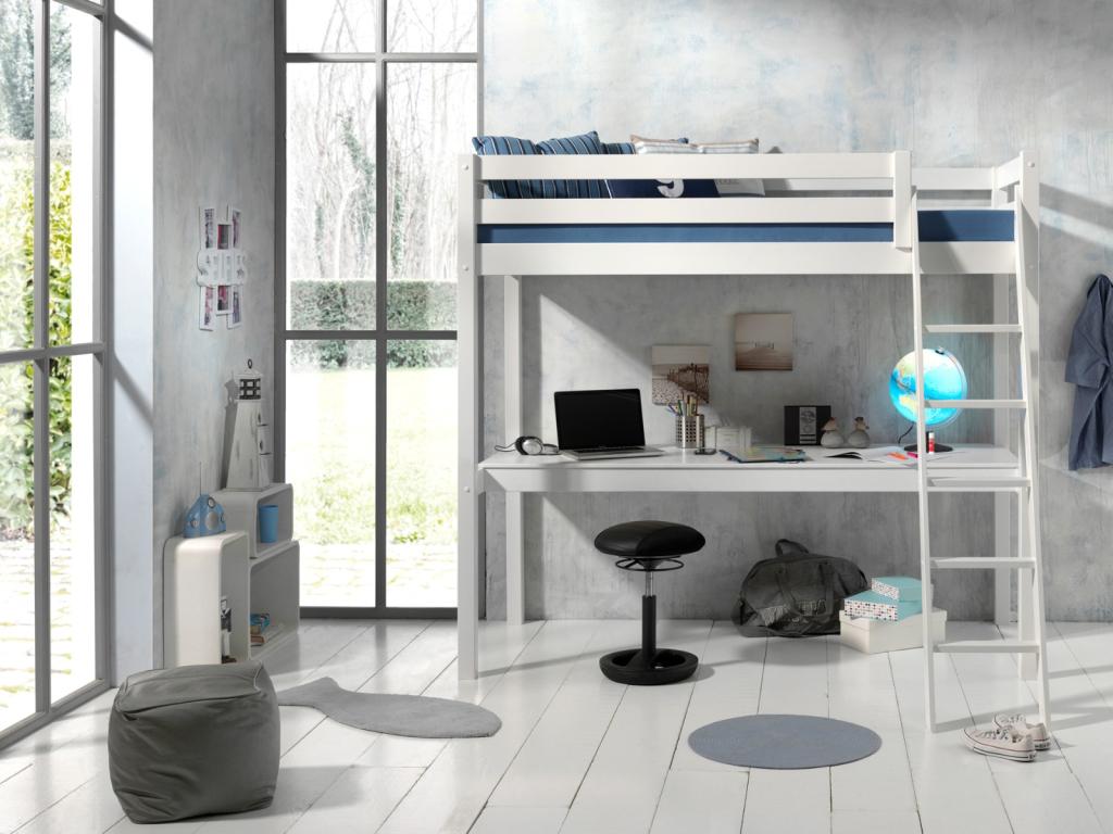 Pino hoogslaper 1-persoons - 90x200 - Wit, Niet ingevuld, Niet ingevuld, Niet ingevuld