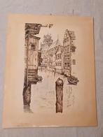 Originele pentekening oude Haven Dordrecht H. Pieters, Antiek en Kunst, Kunst | Tekeningen en Foto's, Ophalen