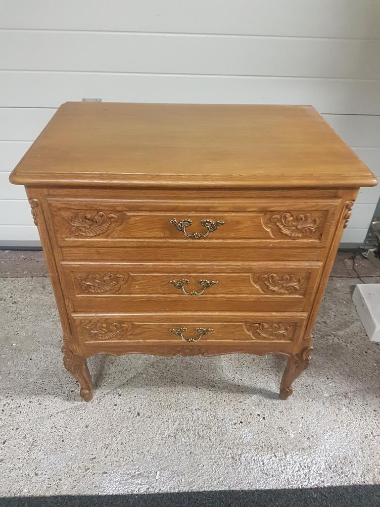 Mooie Queen Ann ladekast commode, Ophalen, Eikenhout, 50 tot 100 cm, Zo goed als nieuw