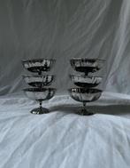 Vintage Franse RVS ijscoupes Jean Couzon | tulpvorm | inox, Ophalen, Overige materialen, Overige stijlen, Overige typen
