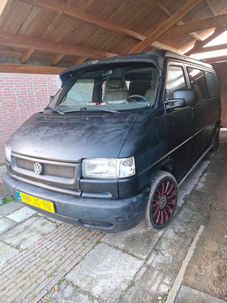 Volkswagen T4 verlengde Buscamper met slaap hefdak, Reservewiel, Buscamper of Camperbus, Hefdak, Volkswagen