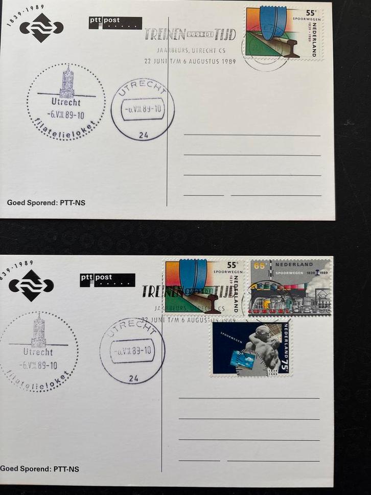 PTT Post herinneringskaart 150 jaar spoorwegen 1989, Verzamelen, Ansichtkaarten | Themakaarten, Ongelopen, 1980 tot heden, Voertuig