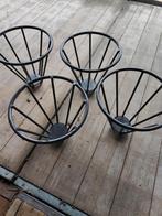 4 Metalen Plantenhouders, Gebruikt, Rond, Ophalen of Verzenden, Balkon