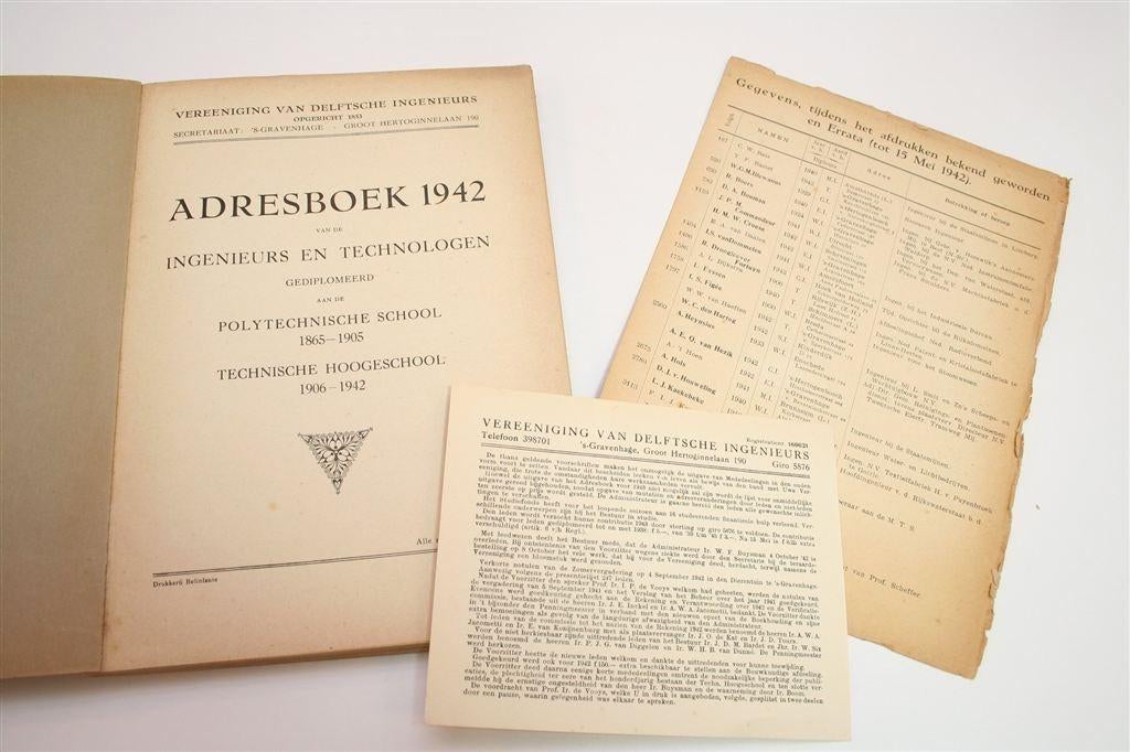 Vintage Adresboek Delftse Ingenieurs [1942] — 1865-1942, Boeken, Geschiedenis | Stad en Regio, Ophalen of Verzenden, Gelezen
