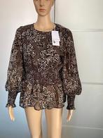 K23 Nieuw: Freebird maat 38=M blouse top grijs/zwart/wit, Ophalen of Verzenden, Zo goed als nieuw, Maat 38/40 (M), Grijs