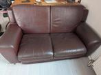 Gratis afhalen, bruine leren bank, Huis en Inrichting, Ophalen, Gebruikt, 75 tot 100 cm