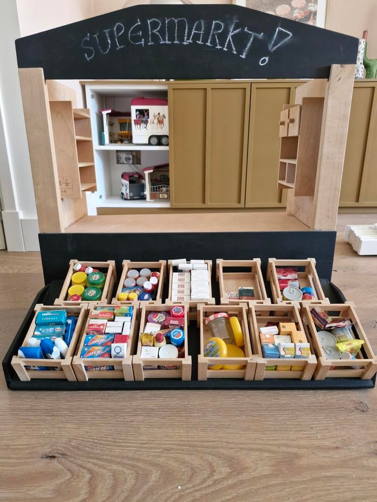 Houten Speelgoed winkeltje met accessoires, Ophalen, Gebruikt, Jongen of Meisje