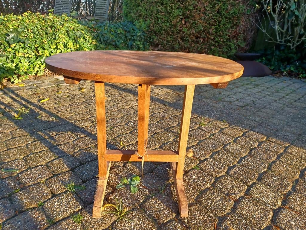 Antiek Klein Frans Wijntafeltje, Huis en Inrichting, Tafels | Bijzettafels, Ophalen, Ovaal, Minder dan 55 cm