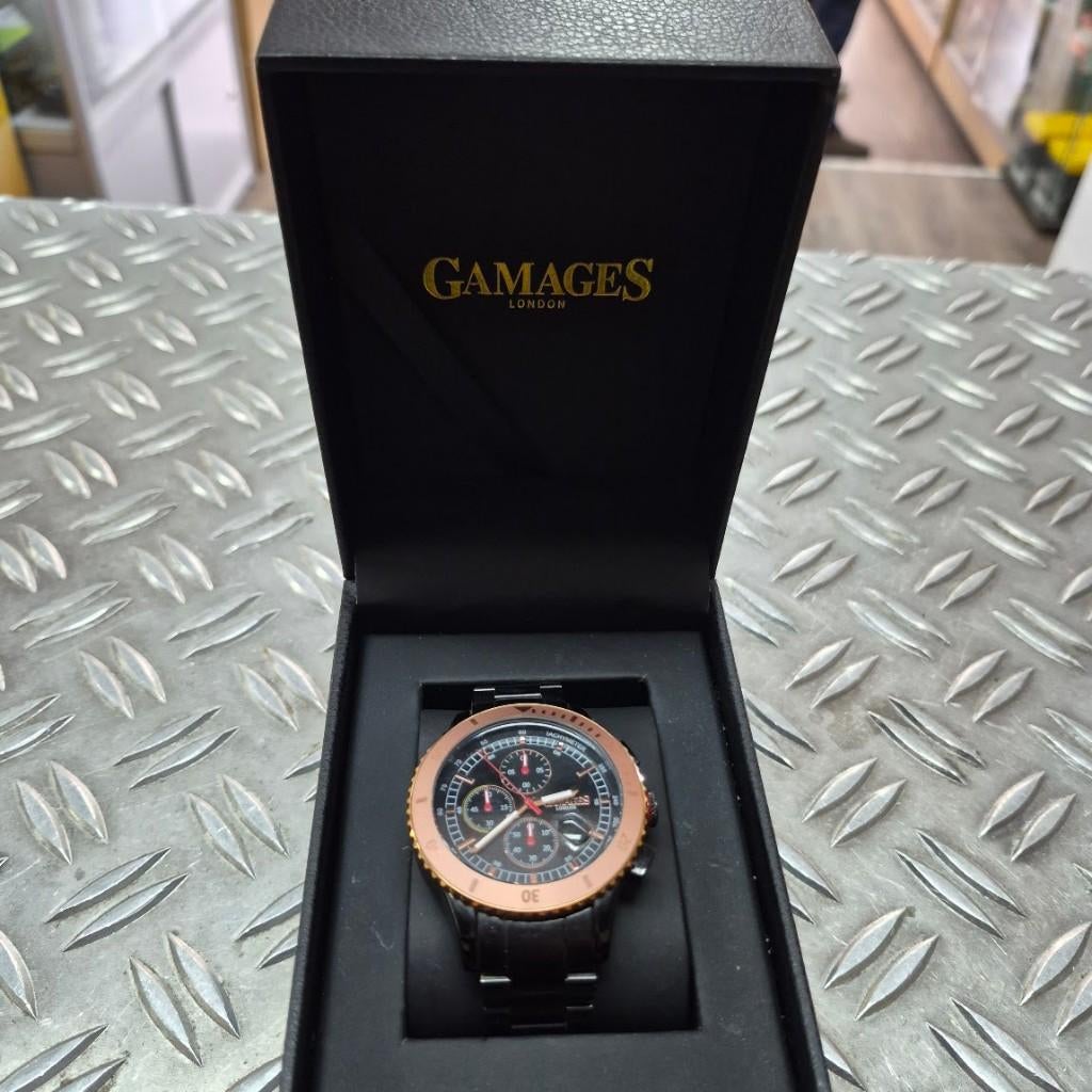 Gamages of London Conqueror Black Rose 45mm Nieuwstaat, Sieraden, Tassen en Uiterlijk, Horloges | Heren, Overige merken, Staal