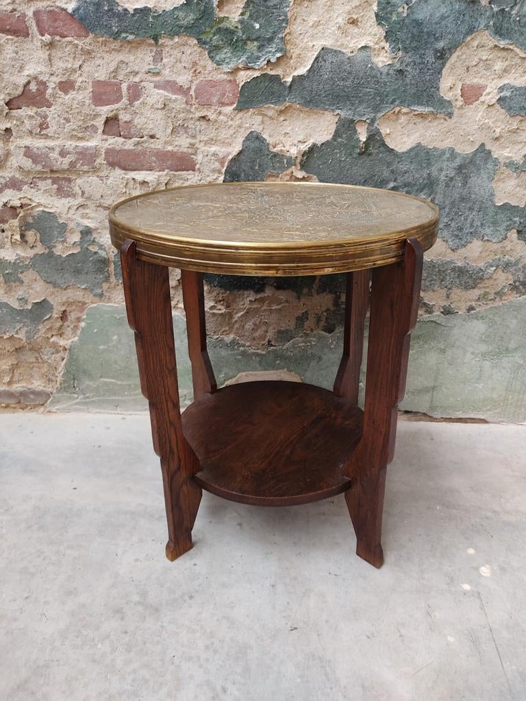Antieke rokers tafel, Ophalen, Gebruikt, Rond, Minder dan 55 cm