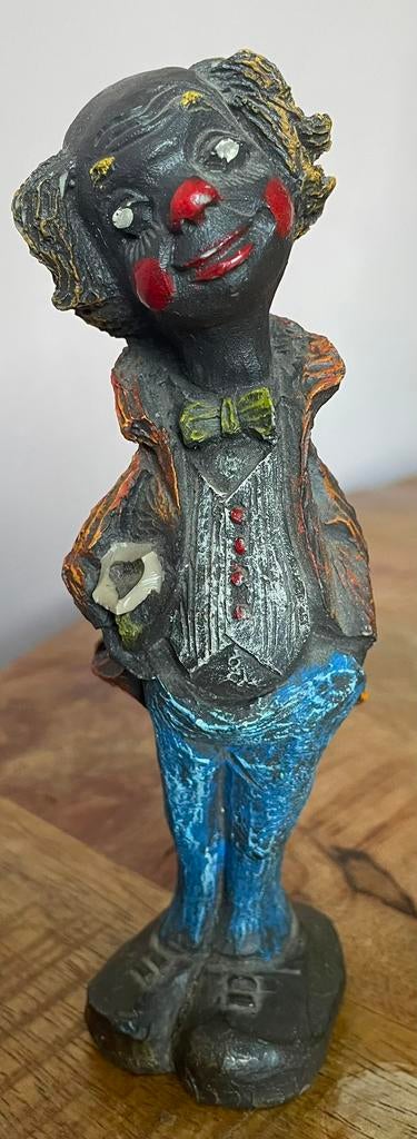 Vintage/antiek beeldje clown, Antiek en Kunst, Ophalen of Verzenden
