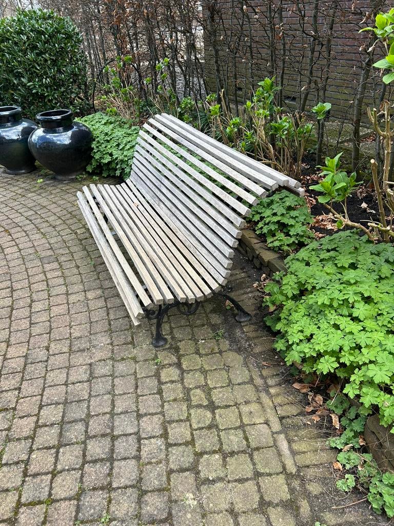 Tuinbank hardhout, Ophalen, Gebruikt, Hout