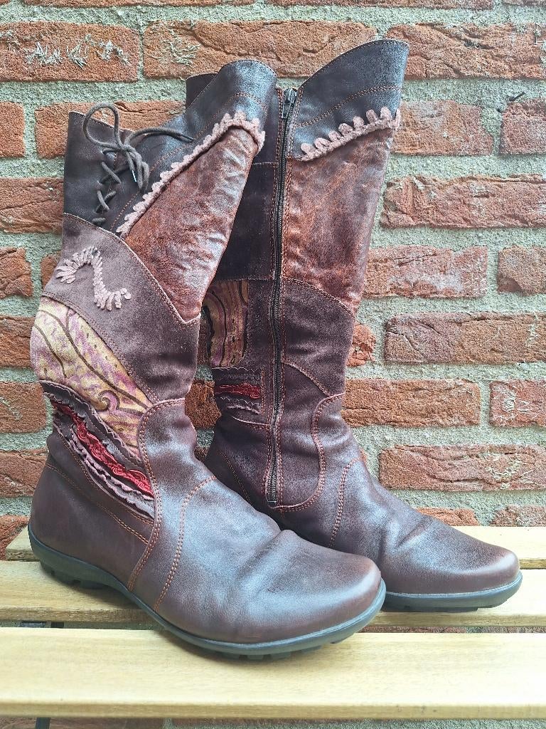 Stoere laarzen, Hoge laarzen, Bruin, Think!, Ophalen of Verzenden