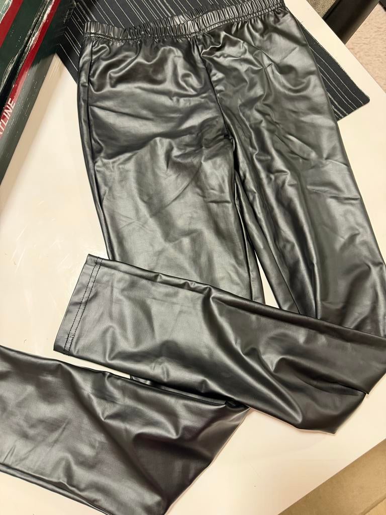 Zwarte legging van imitatieleer, Legging, Zwart, Overige maten, Ophalen of Verzenden