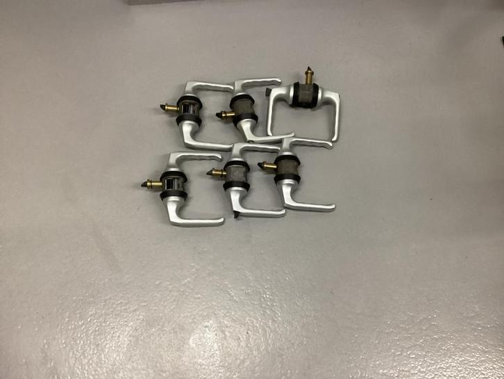 Set van 6 aluminium deurklinken, Doe-het-zelf en Verbouw, Hang- en Sluitwerk, Gebruikt, Klink of Kruk, Overige materialen, Ophalen