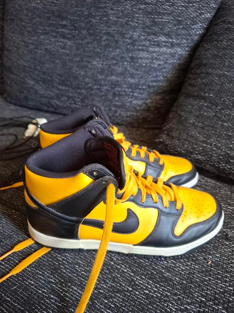 Nike dunk high retro maat 42,5, Ophalen of Verzenden, Zo goed als nieuw, Geel, Sneakers of Gympen