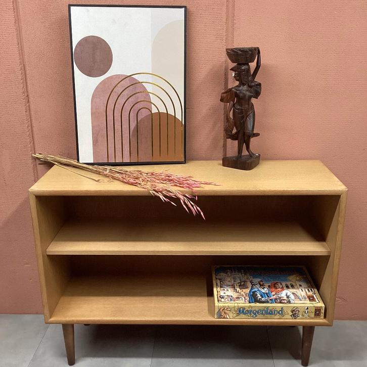 Vintage boekenkast, Huis en Inrichting, Kasten | Boekenkasten, Gebruikt, 50 tot 100 cm, Minder dan 100 cm, 25 tot 50 cm, Met plank(en)