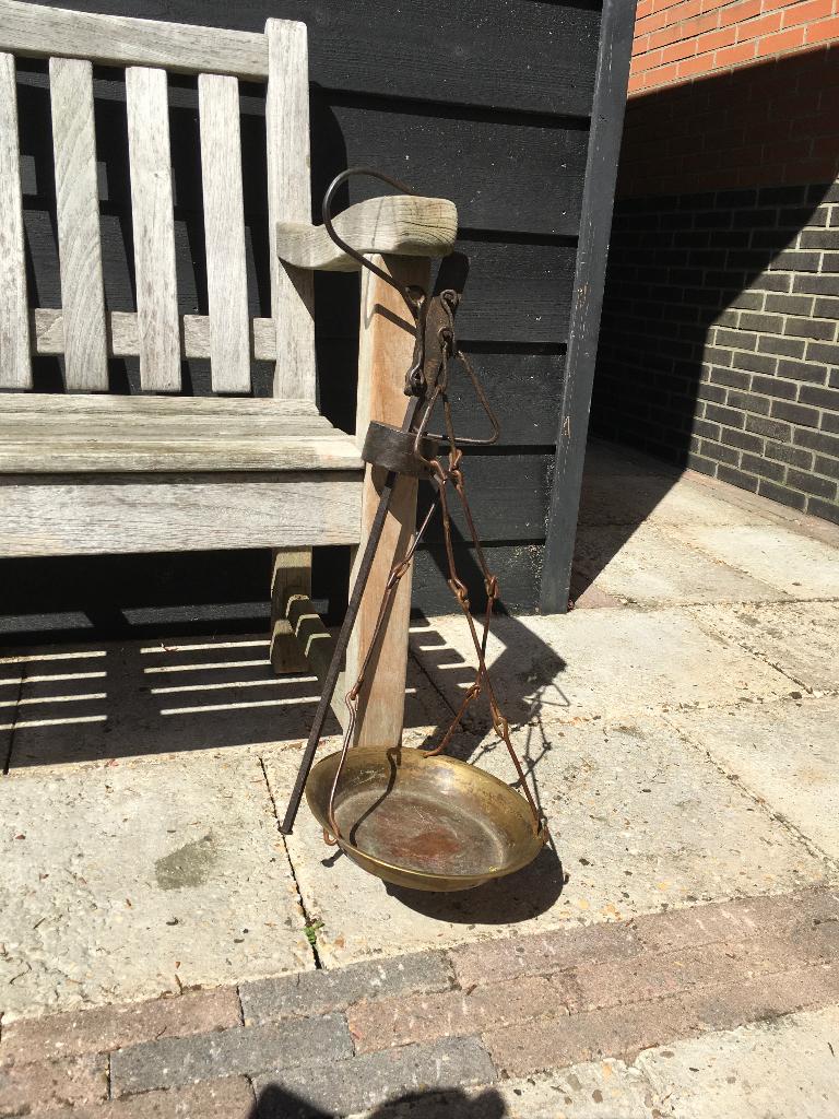 Plantenhanger weegschaal koper, Ophalen, Gebruikt, Landelijk, Metaal