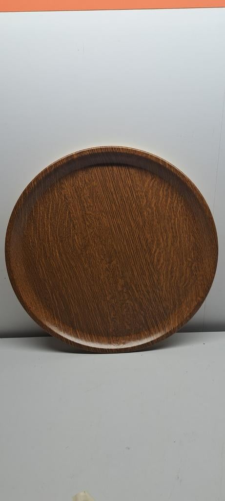 Werzalit Dienblad Rond Houtlook 40 cm, Ophalen of Verzenden, Gebruikt, Rond, Overige materialen