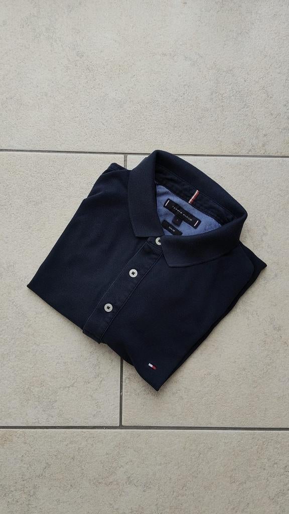 Tommy Hilfiger Slim Fit Polo - Maat L, Maat 52/54 (L), Blauw, Tommy Hilfiger, Ophalen of Verzenden