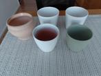 5 bloempotten, Ophalen, Rond, Zo goed als nieuw, Aardewerk