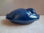 Grote blauwe eendenschaal voor paté + rode Piral ovenschaal, Overige materialen, Gebruikt, Overige typen, Ophalen of Verzenden