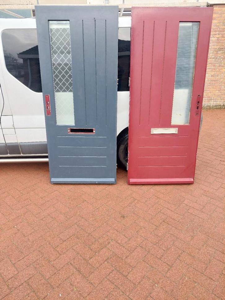 Merbau   voordeuren, Doe-het-zelf en Verbouw, Deuren en Horren, Buitendeur, 200 tot 215 cm, Glas, Hout, Ophalen