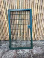 Loginox hekwerk groen met deur en palen, Ophalen, Met poort, Gebruikt, Dubbelstaafmat hekwerk