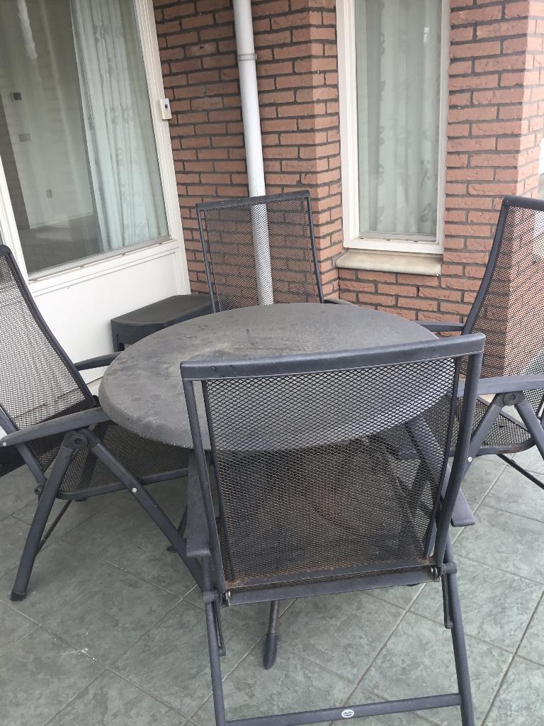 Tuinset, Ophalen, 4 zitplaatsen, Gebruikt, Aluminium