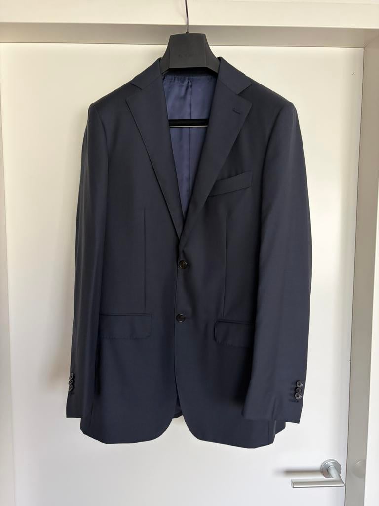 Suitsupply Lazio driedelig pak maat 98 – donkerblauw / navy, Ophalen of Verzenden, Zo goed als nieuw, Blauw