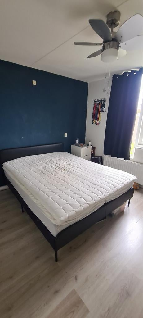 Zwart bed frame - MOET WEG, Ophalen, Gebruikt, Zwart, Tweepersoons