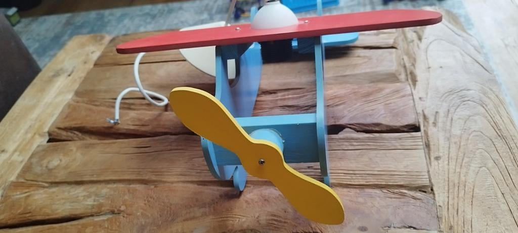 Vliegtuiglamp Kinderkamer - Houten Hanglamp, Ophalen, Gebruikt