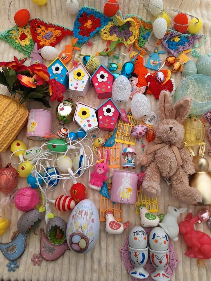 paasdecoratie multicolor Pasen lente ei paashaas seizoen, Diversen, Pasen, Ophalen of Verzenden