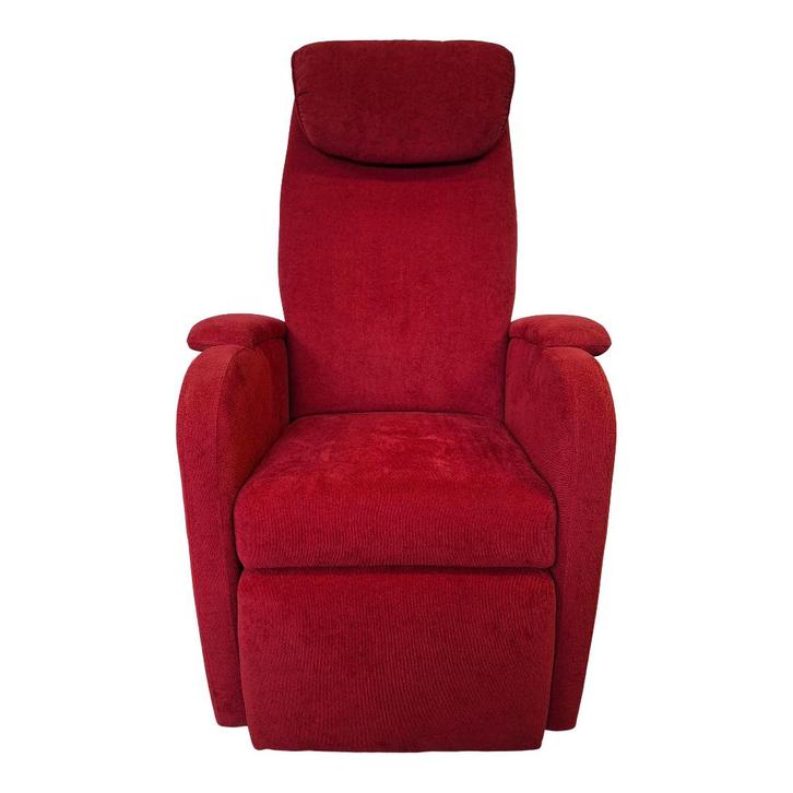 Tweedehands rode stoffen Fitform sta-op stoel - 16822717, Diversen, Verpleegmiddelen, Gebruikt, Ophalen of Verzenden