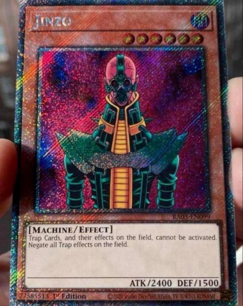 Yu-Gi-Oh! Jinzo RA03 1st Edition M/NM !, Ophalen of Verzenden, Zo goed als nieuw, Losse kaart, Foil