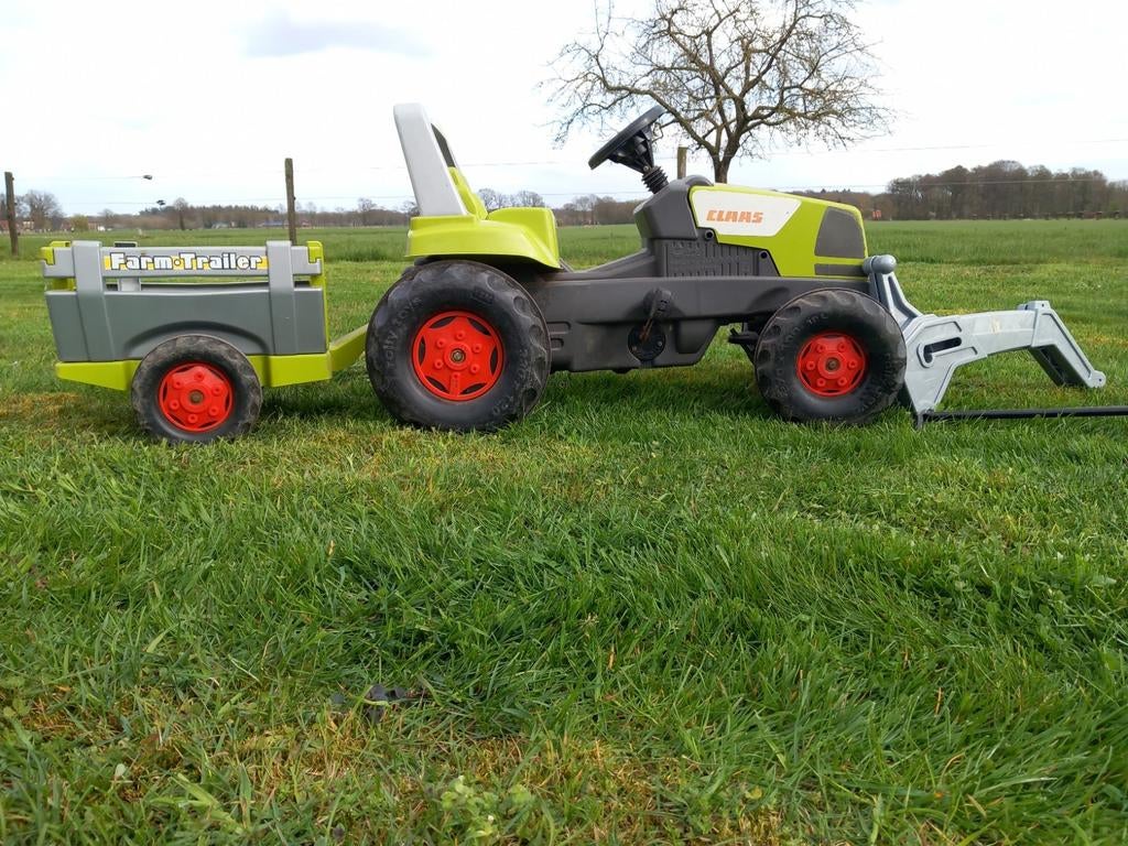Claas traptractor met aanhanger en frontlader, Ophalen, Gebruikt, Trapvoertuig