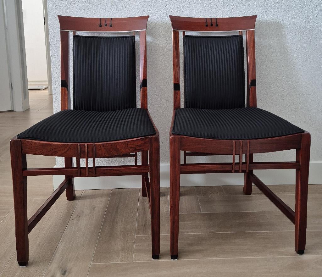 Gerestaureerde Schuitema Art Deco Helen eetkamerstoelen., Huis en Inrichting, Stoelen, Ophalen, Twee, Bruin, Art deco